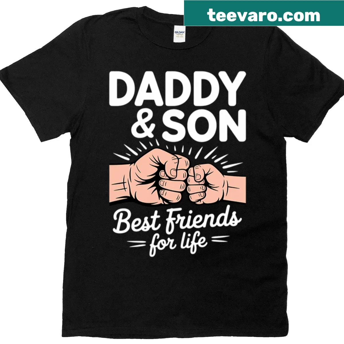 Daddy and son friendship quote T-shirt — on a men's t-shirt