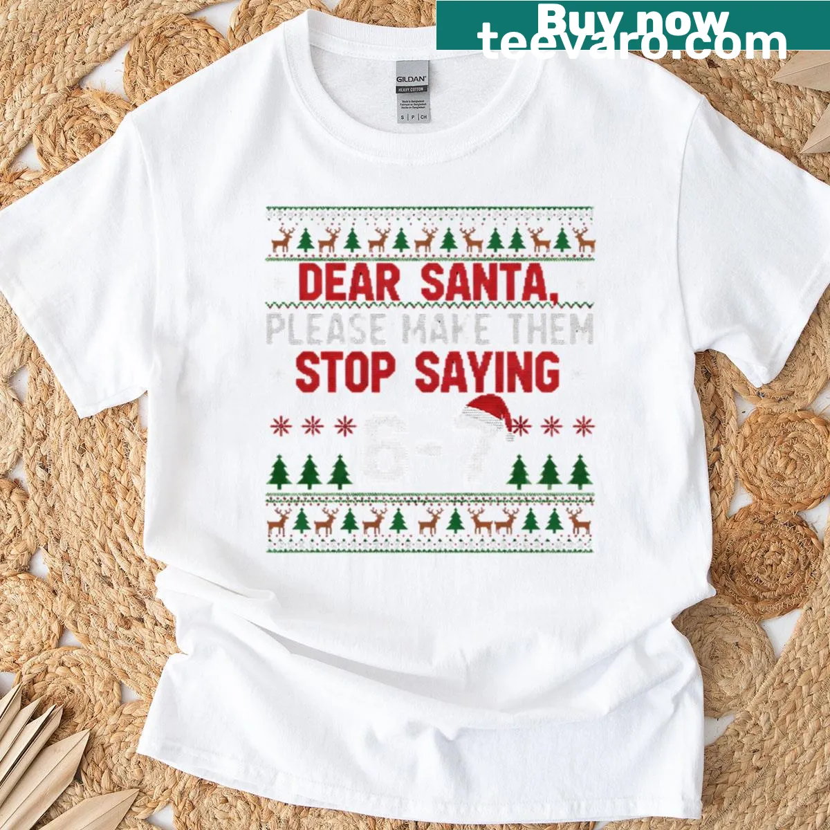 Funny Christmas T-shirt with a playful holiday message — on a men's t-shirt