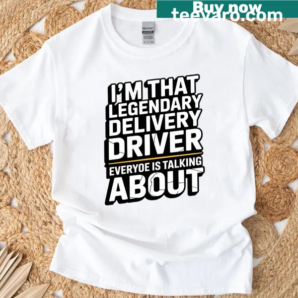 T-shirt for delivery drivers with job title text