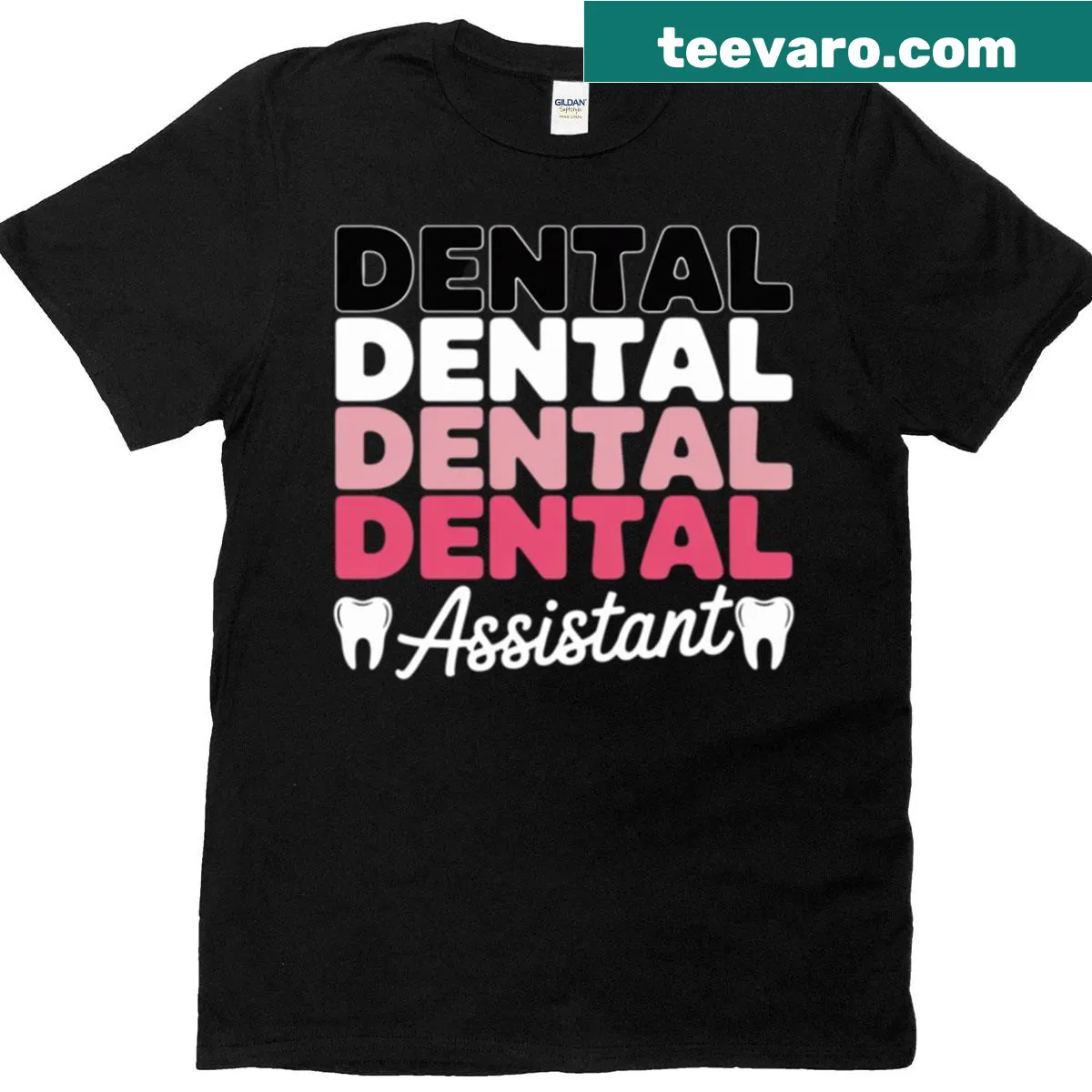 Illustration of teeth and dental tools for dental assistants. — on a men's t-shirt