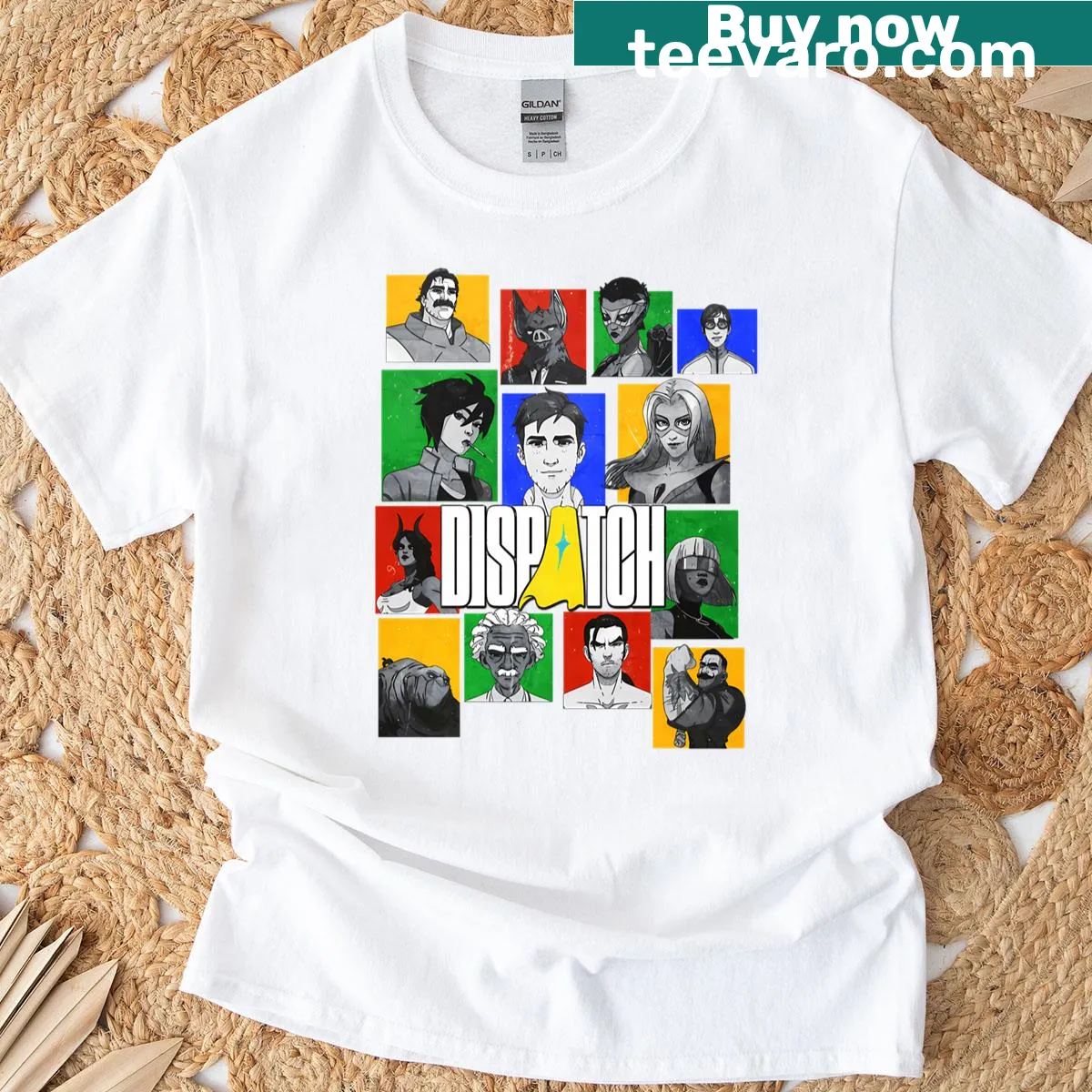 T-shirt featuring iconic video game symbols and characters — on a men's t-shirt