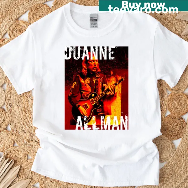 Tribute design for musician Duane Allman on t-shirt