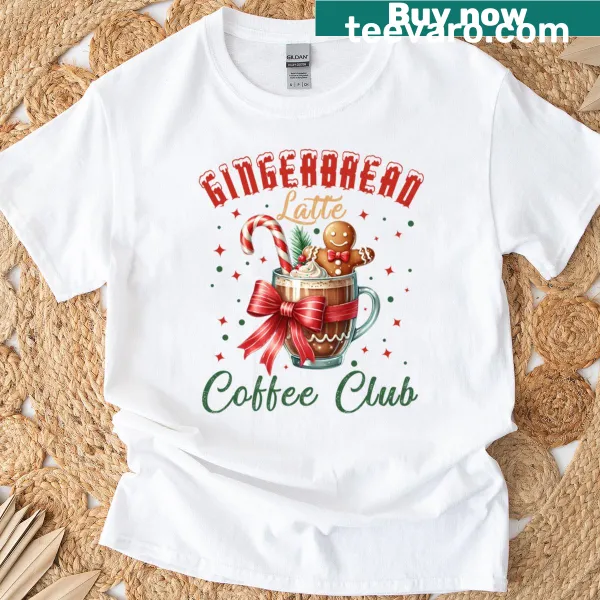 Illustrated gingerbread latte design for coffee lovers
