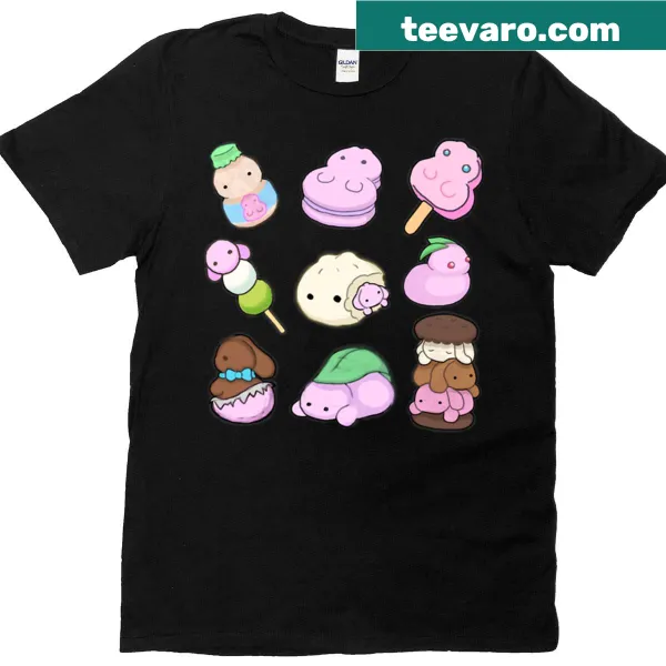 Delightful t-shirt featuring various treats