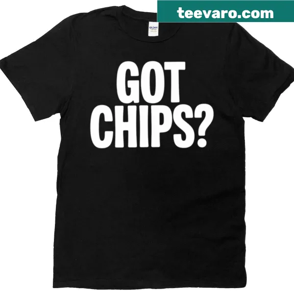 Illustration of potato chips themed for poker on a casual T-shirt