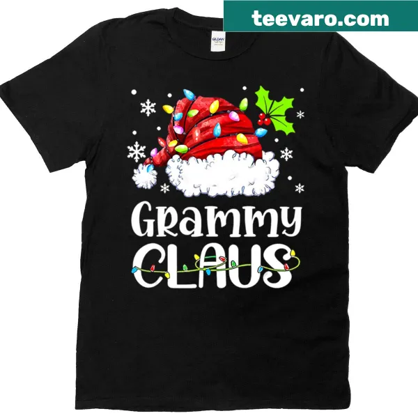 Grammy Claus illustration on a Christmas-themed T-shirt