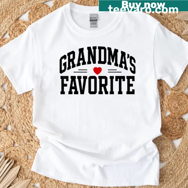 Typography design stating 'Grandma's Favorite' on a t-shirt