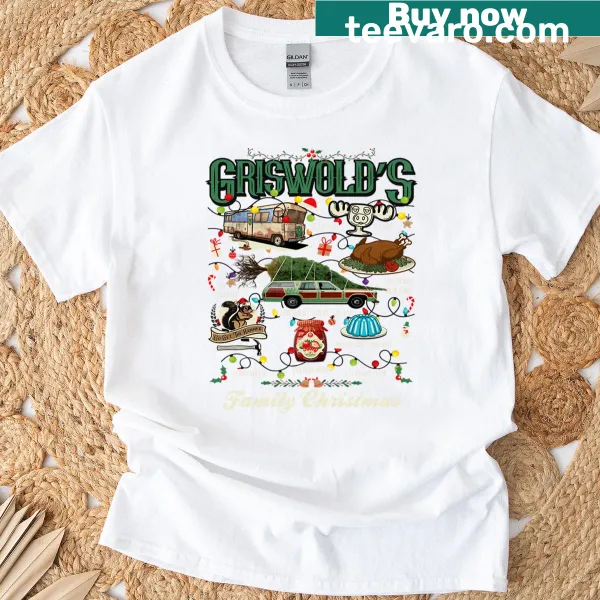 Vintage-style T-shirt featuring graphics from Griswold's Christmas Vacation