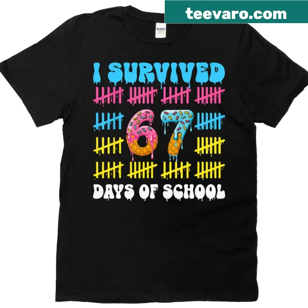 Funny kids t-shirt with Groovy Six Seven ice cream drip design