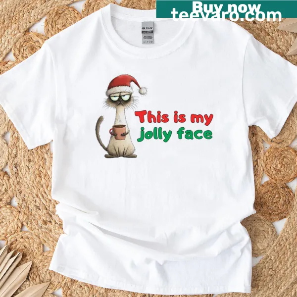 Grumpy Christmas cat t-shirt with humorous text