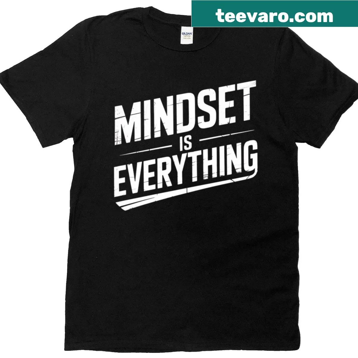Motivational Gym Mindset graphic for workout enthusiasts on T-shirt — on a men's t-shirt