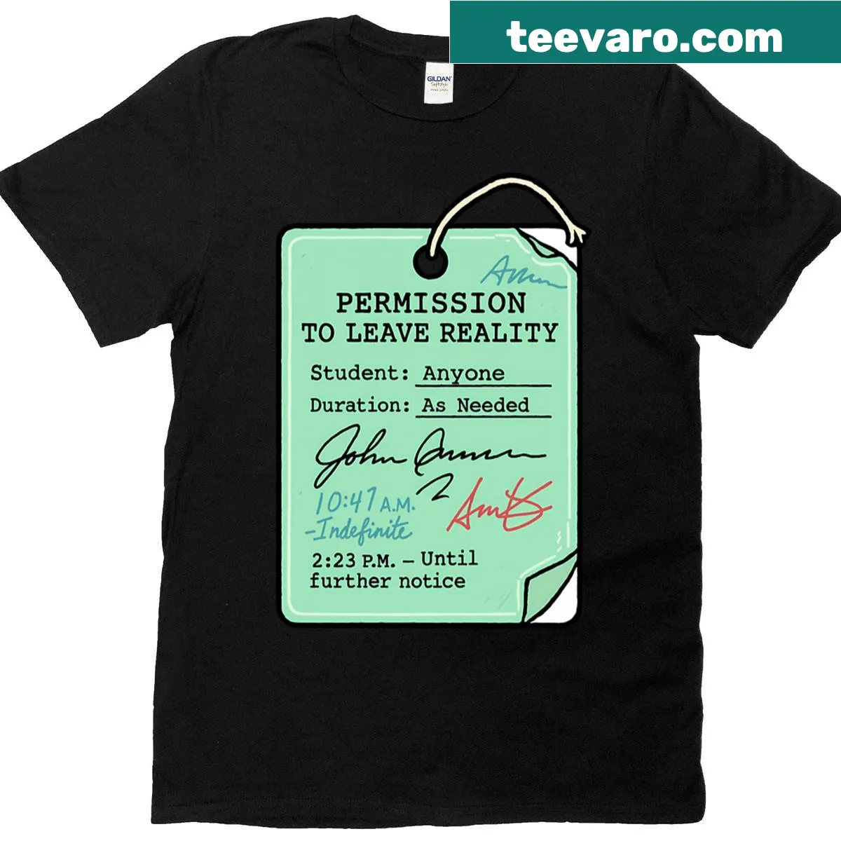 Vintage design featuring a humorous hall pass theme — on a men's t-shirt