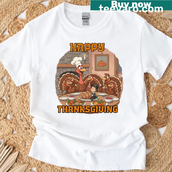 Happy Thanksgiving T-shirt with cheerful text