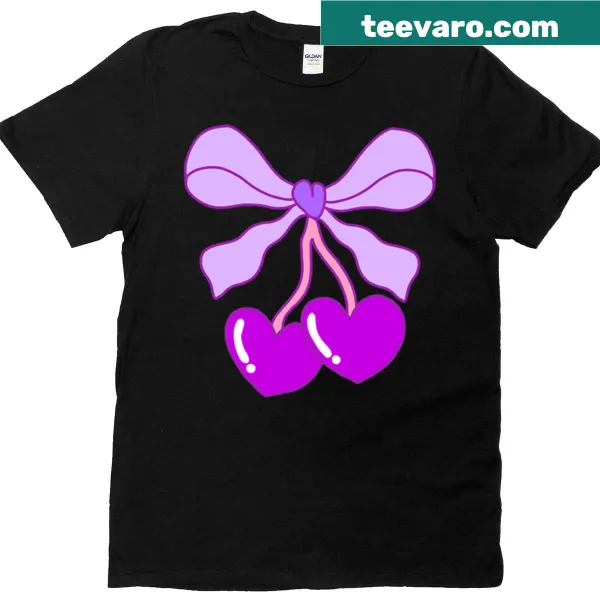 Minimalist T-shirt featuring a heart ribbon design