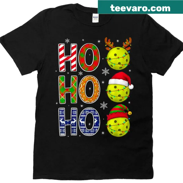 Funny Santa Claus shirt with pickleball balls design