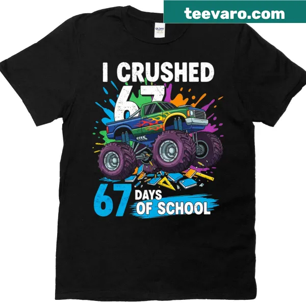 Funny shirt for kids featuring a monster truck design