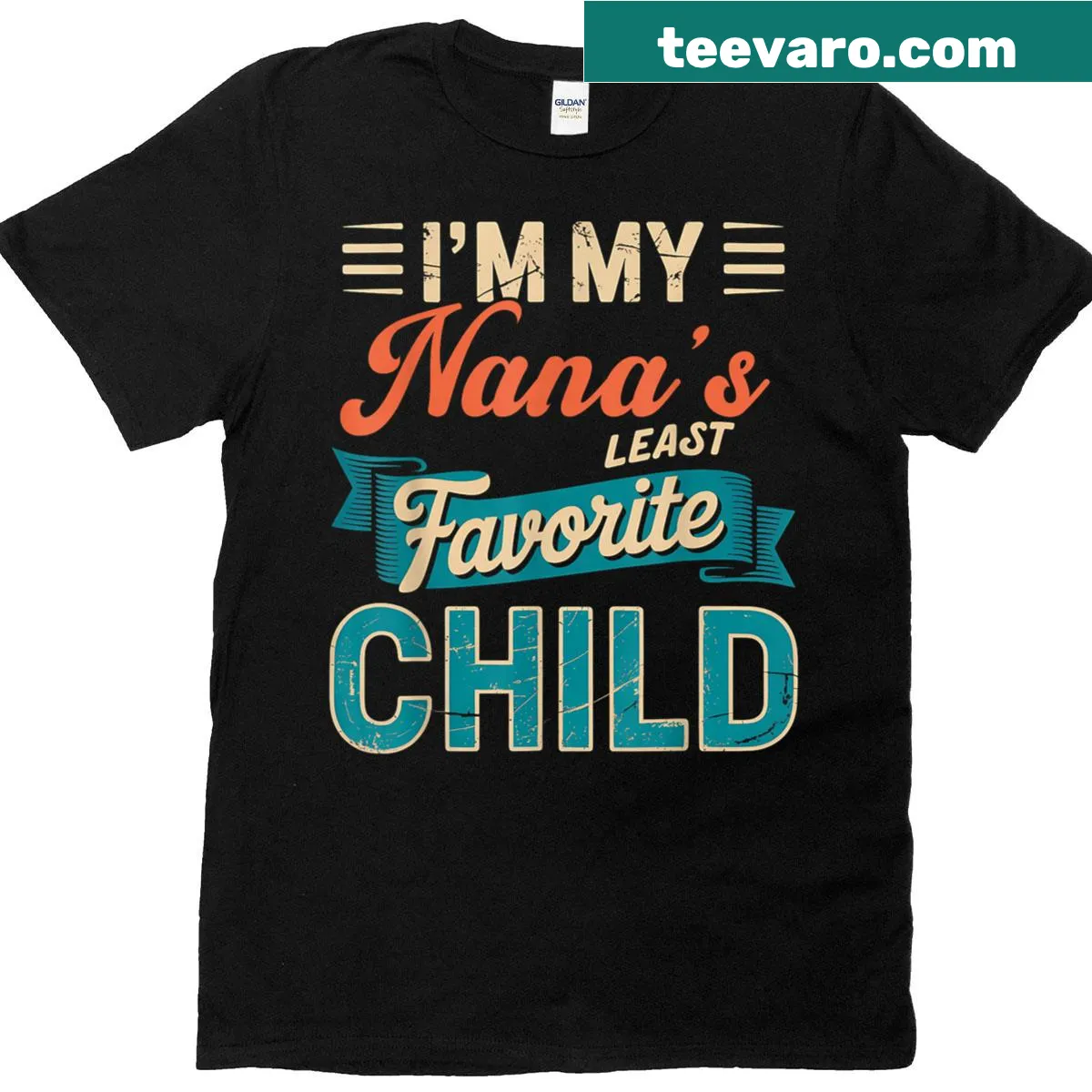 Funny t-shirt claiming to be Nana's least favorite child — on a men's t-shirt