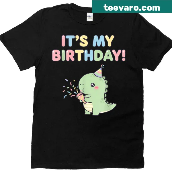 Kids birthday T-shirt featuring a playful dinosaur design