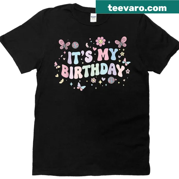 Kawaii unicorn birthday t-shirt with hearts