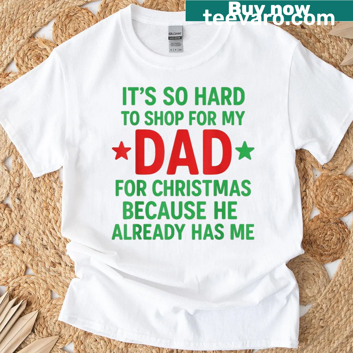 Funny Christmas gift T-shirt for Dad about shopping difficulties — on a men's t-shirt