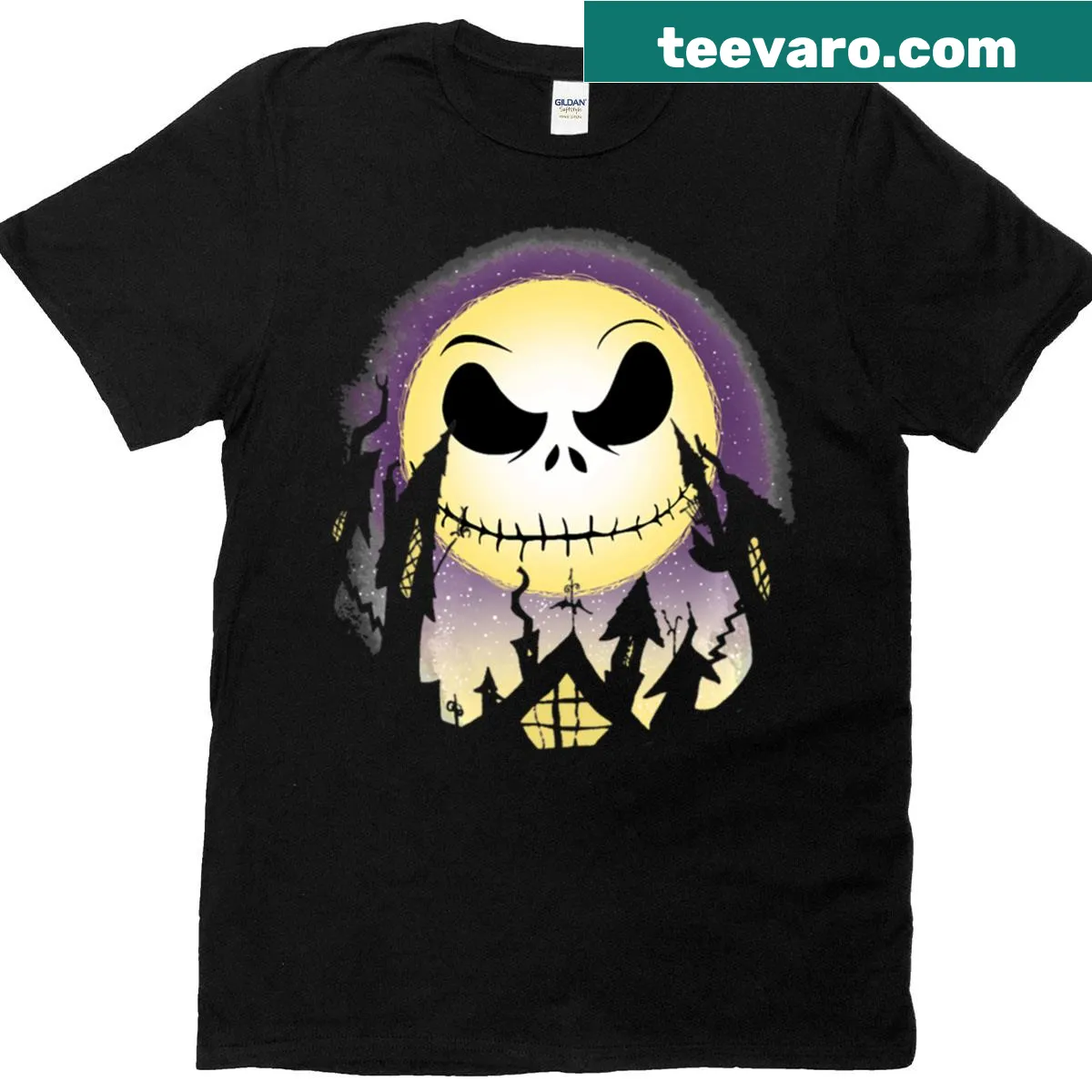 Graphic tee featuring an illustration of Jack Skellington — on a men's t-shirt