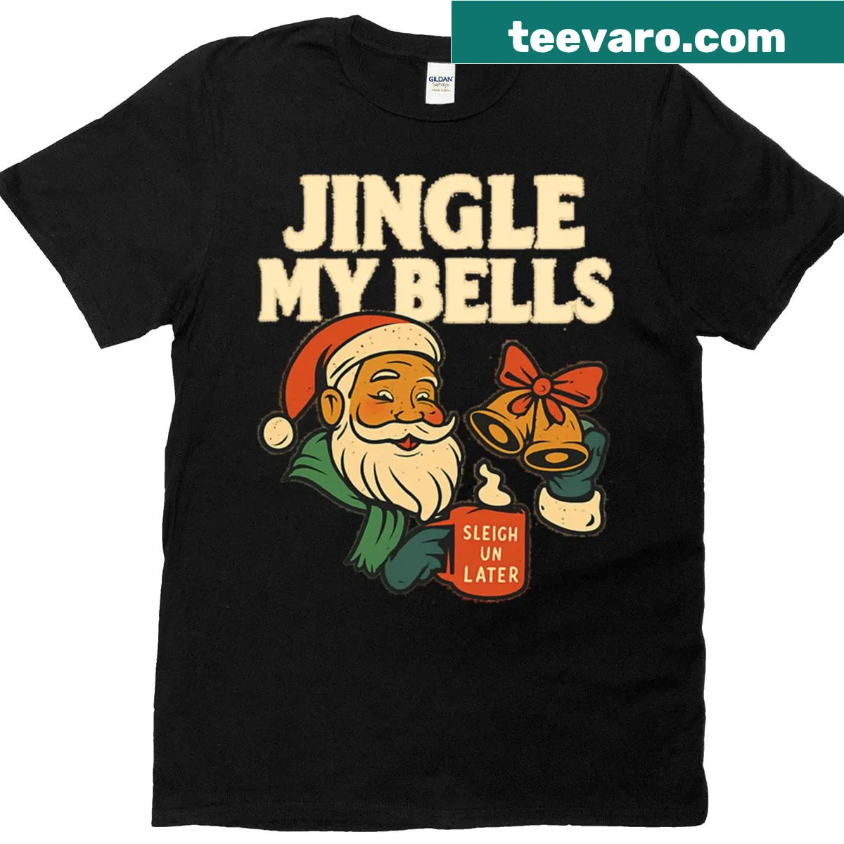 Funny Santa Christmas humor T-shirt — on a men's t-shirt