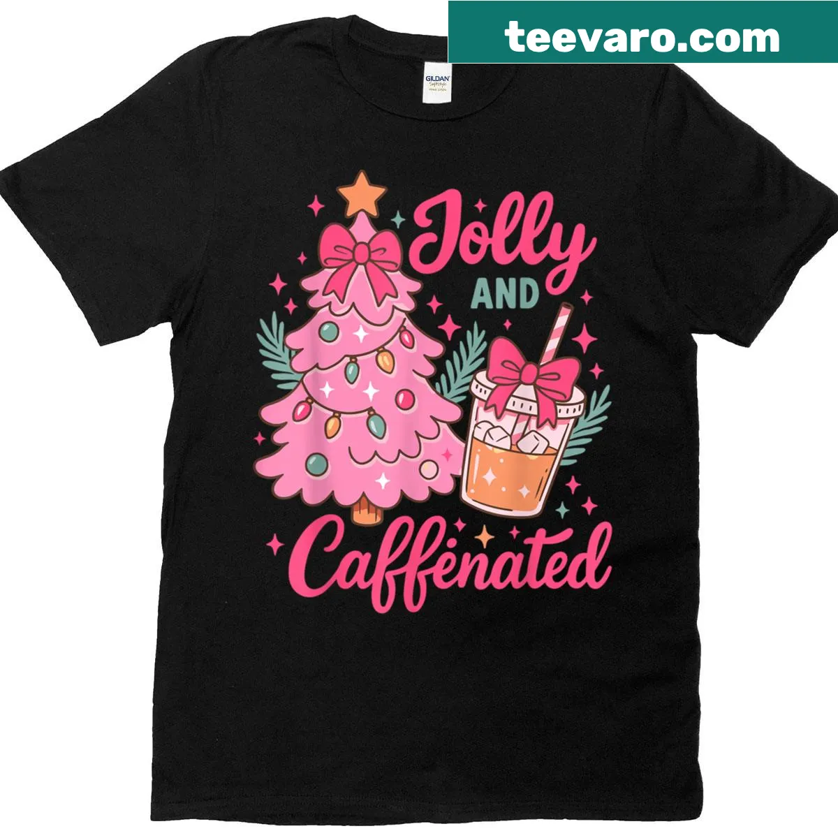 Funny Christmas coffee quote T-shirt with holiday theme — on a men's t-shirt