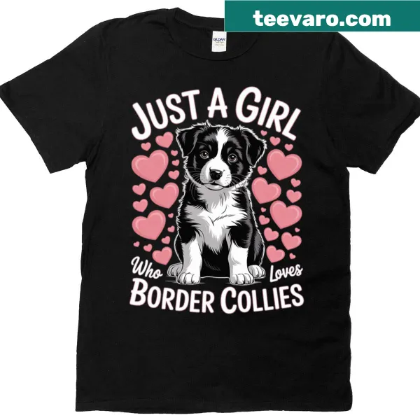 T-shirt featuring a girl and her Border Collie illustration