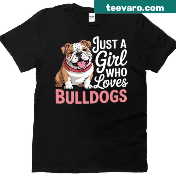 Cute T-shirt for girls loving bulldogs