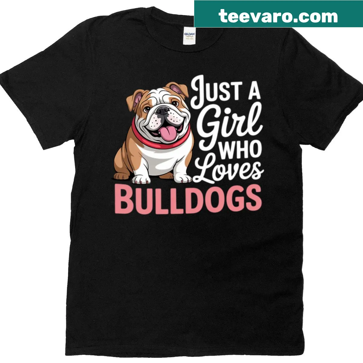Cute T-shirt for girls loving bulldogs — on a men's t-shirt