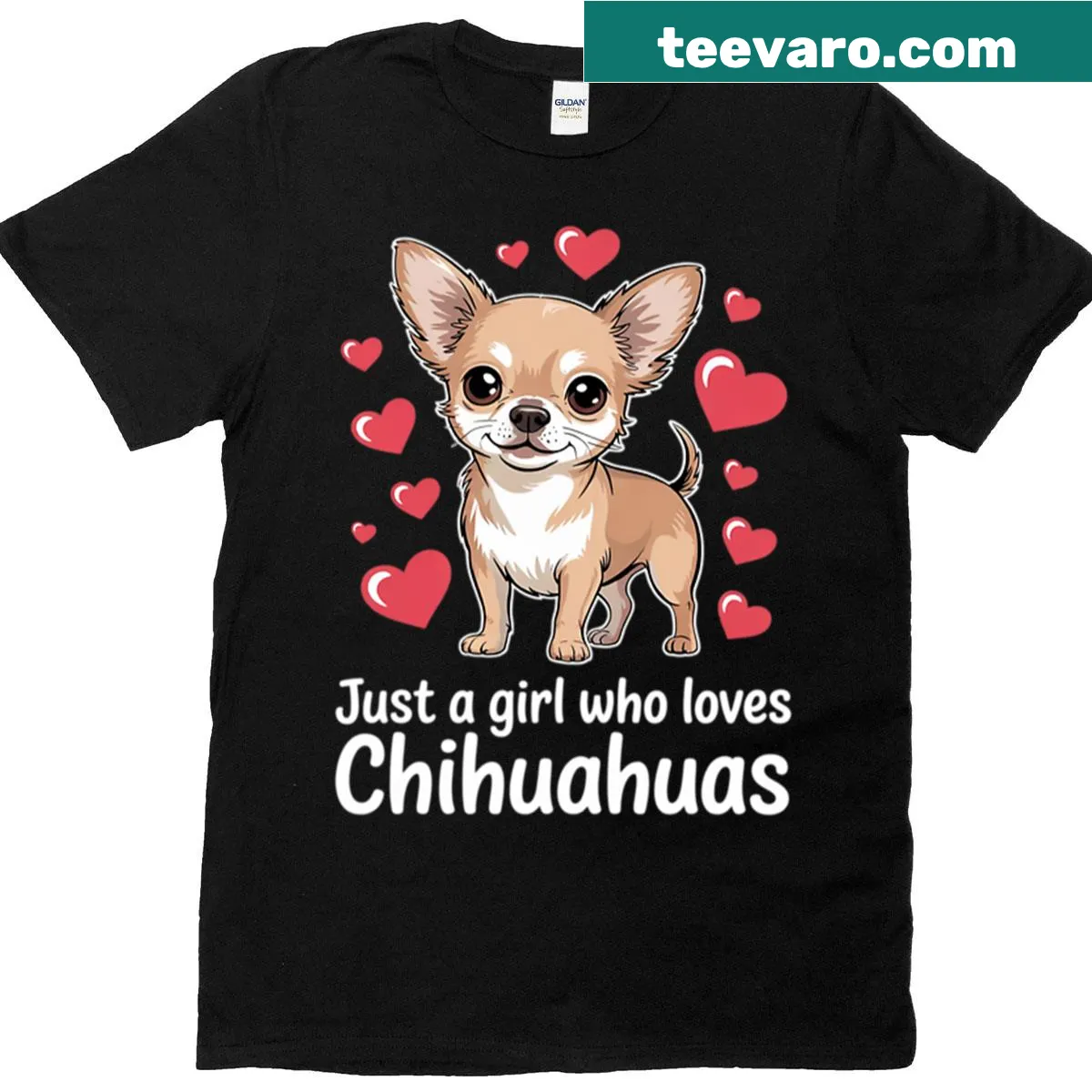 Cute Chihuahua dog girl t-shirt with charming illustration — on a men's t-shirt