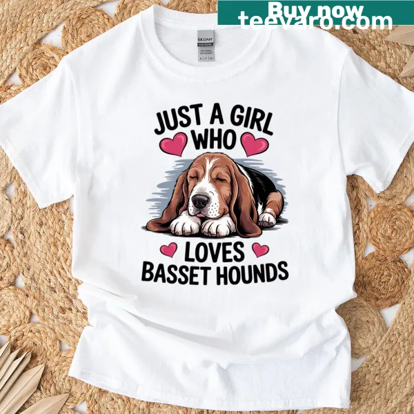 Cute T-shirt featuring a design for basset hound lovers
