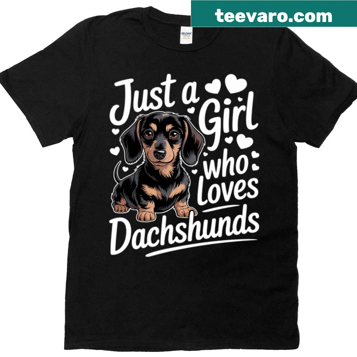 Cute Dachshund graphic T-shirt for women — on a men's t-shirt