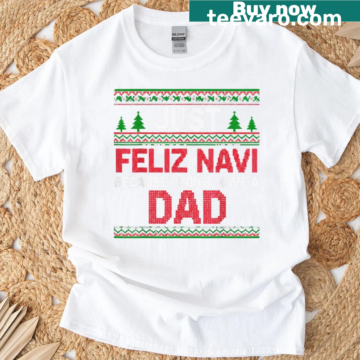 Funny Christmas graphic t-shirt with playful text — on a men's t-shirt