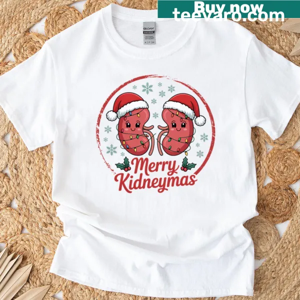 Funny kidney-themed Christmas t-shirt for kids