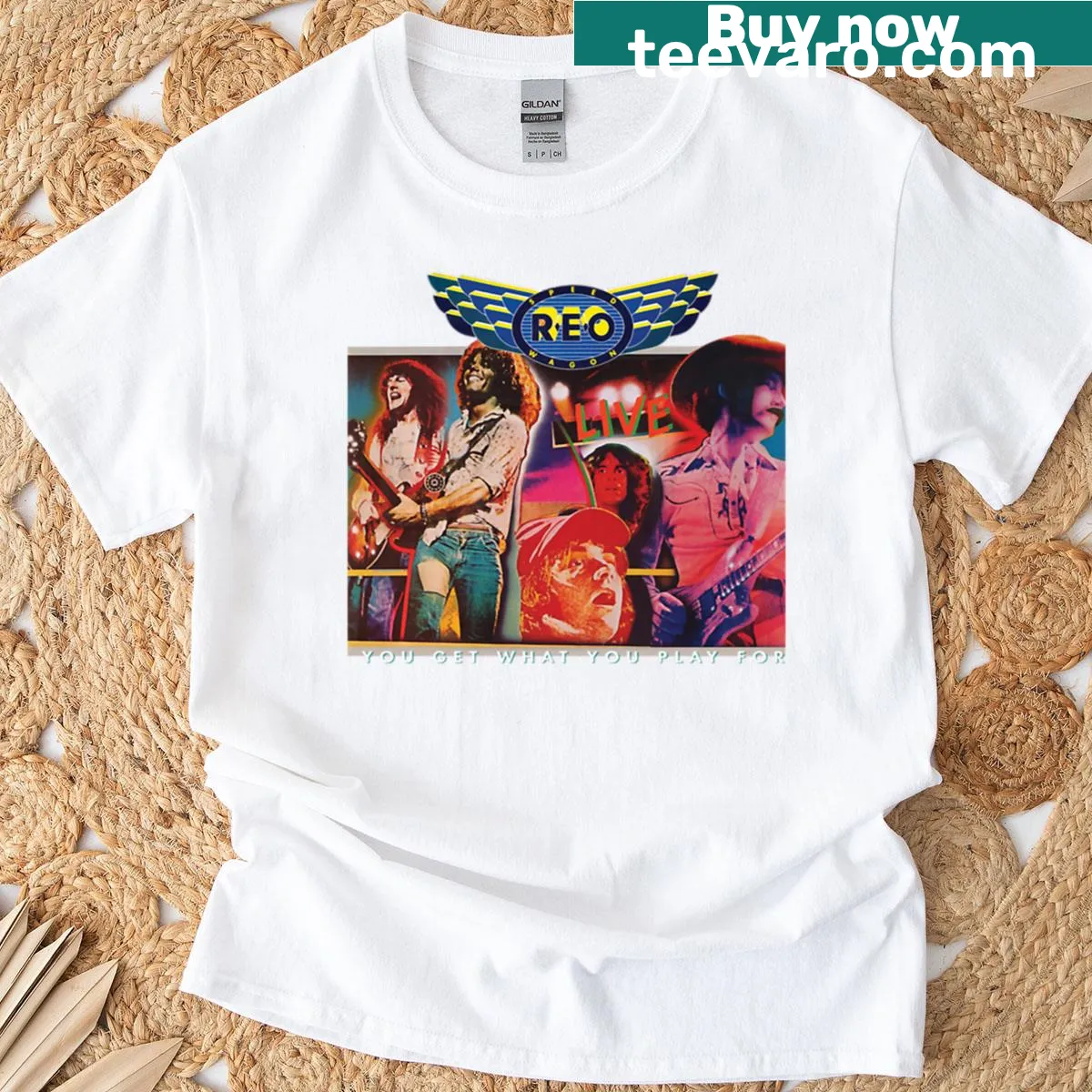Live concert band photo graphic t-shirt for music lovers. — on a men's t-shirt
