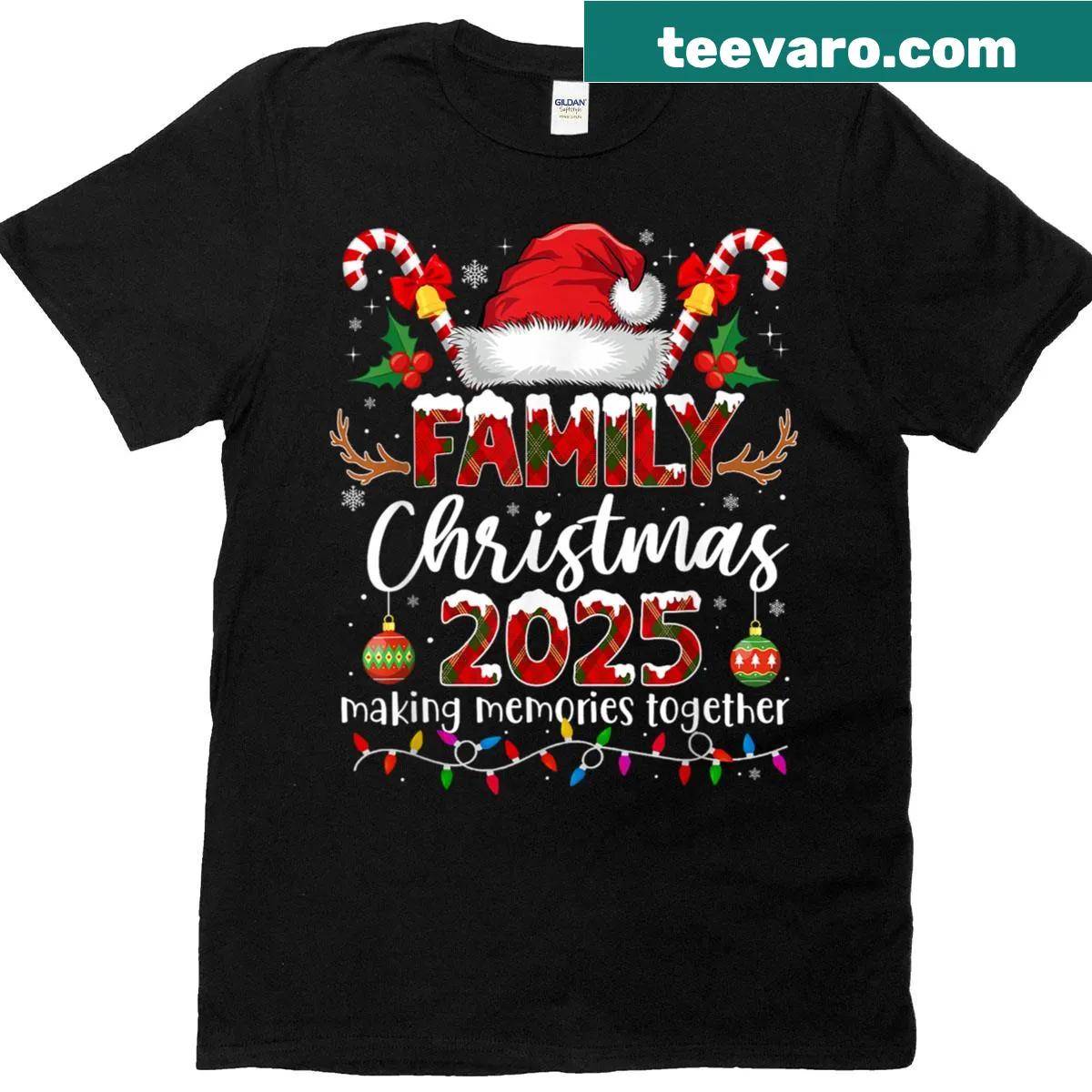 Vintage Christmas family matching t-shirt for 2025 — on a men's t-shirt