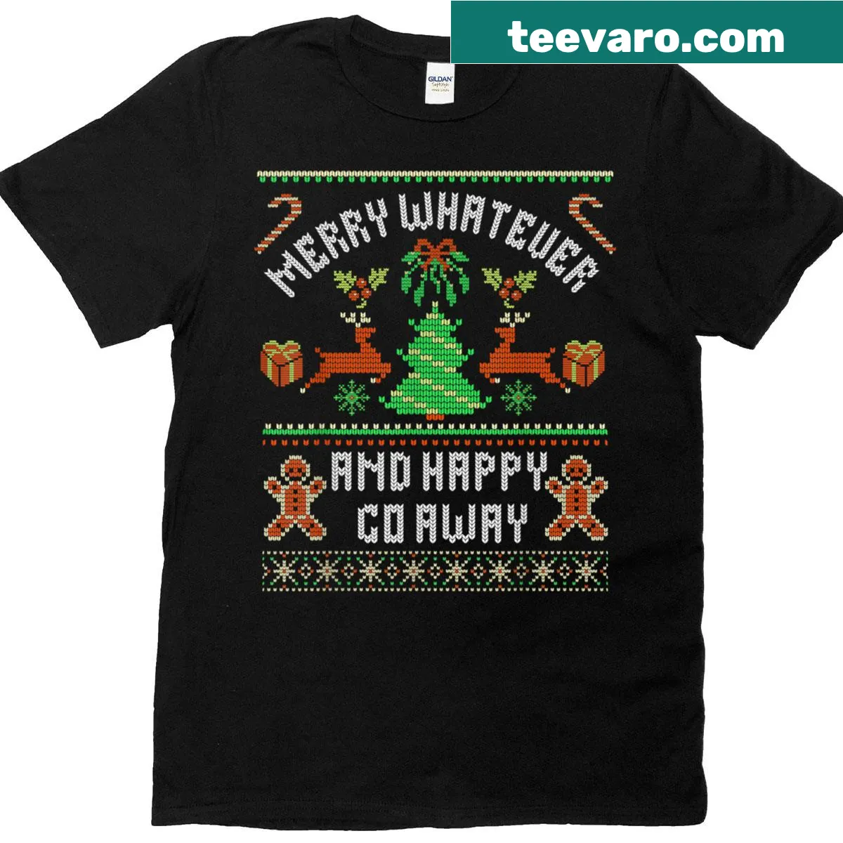 Sarcastic Christmas t-shirt with humorous saying — on a men's t-shirt