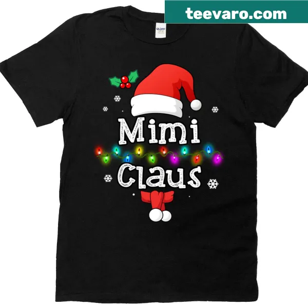Mimi Santa Claus illustration on a Christmas T-shirt