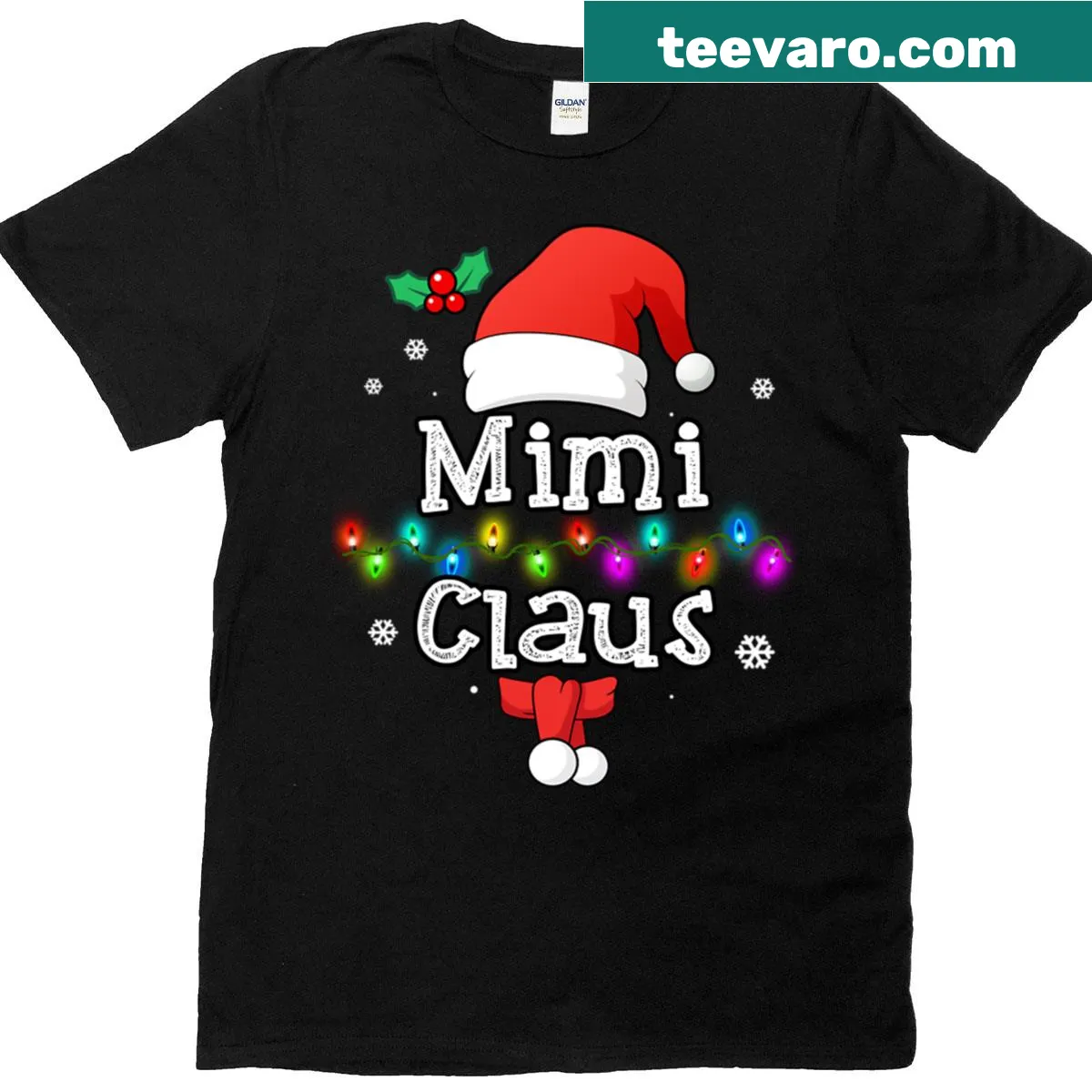 Mimi Santa Claus illustration on a Christmas T-shirt — on a men's t-shirt