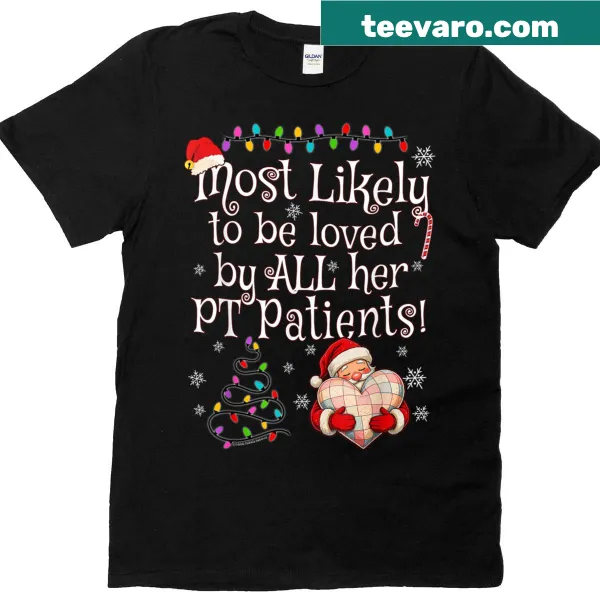 Christmas T-shirt for physical therapists with playful text