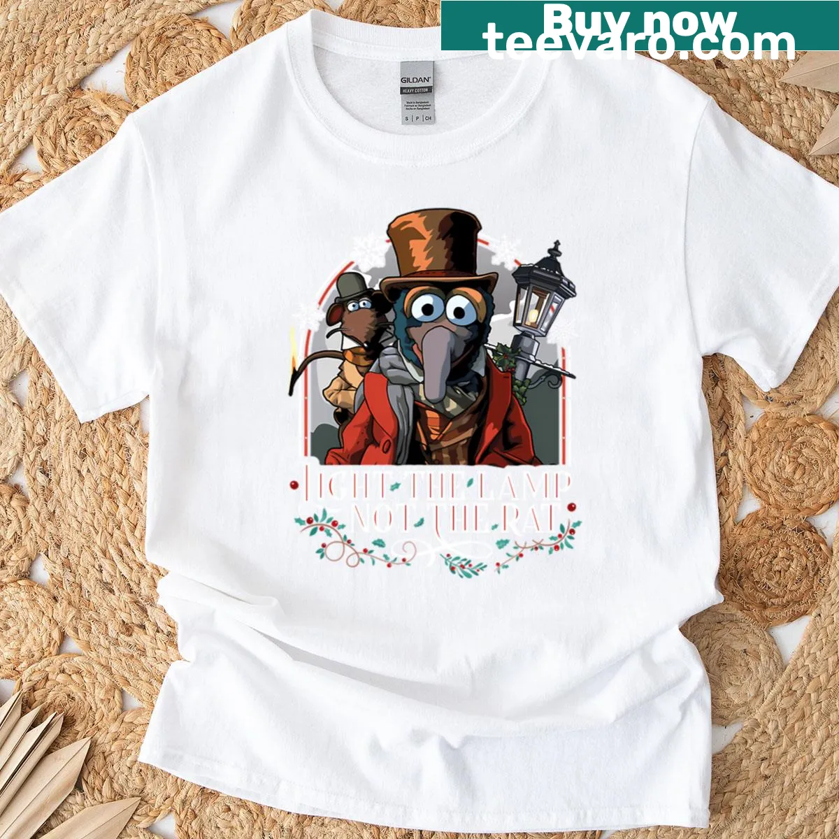 Gonzo and Rizzo graphic from Muppet Christmas Carol on a T-shirt — on a men's t-shirt