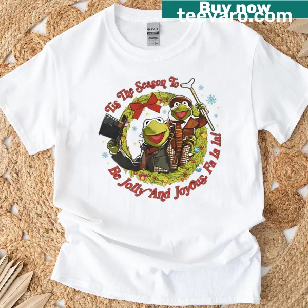Kermit the Frog and Tiny Tim illustration in a festive design