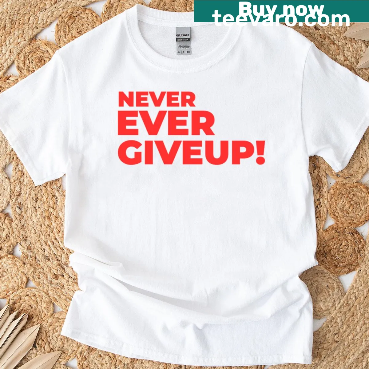 Inspirational typography graphic t-shirt with motivational message. — on a men's t-shirt