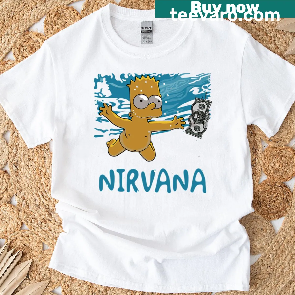 Silhouette t-shirt featuring an iconic Nirvana design — on a men's t-shirt