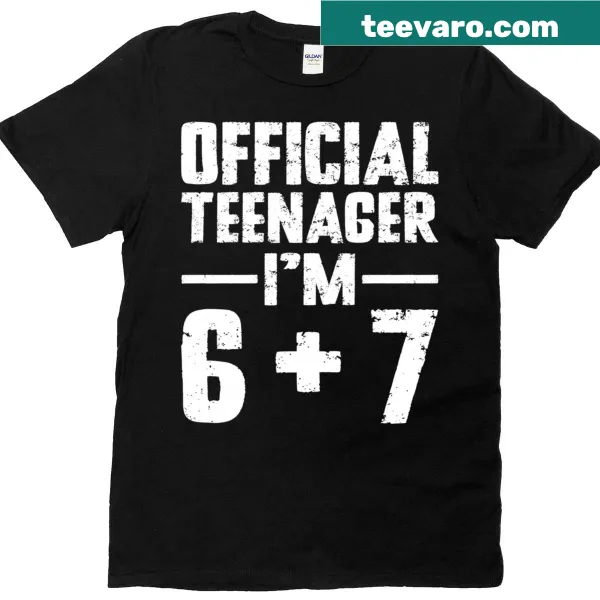 Official Teenager birthday T-shirt with fun typography