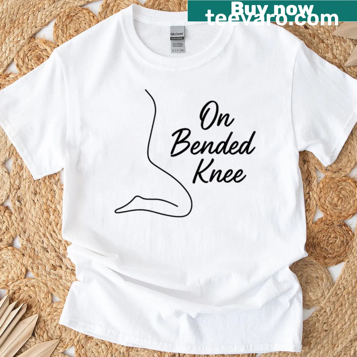Sentimental On Bended Knee typography T-shirt — on a men's t-shirt