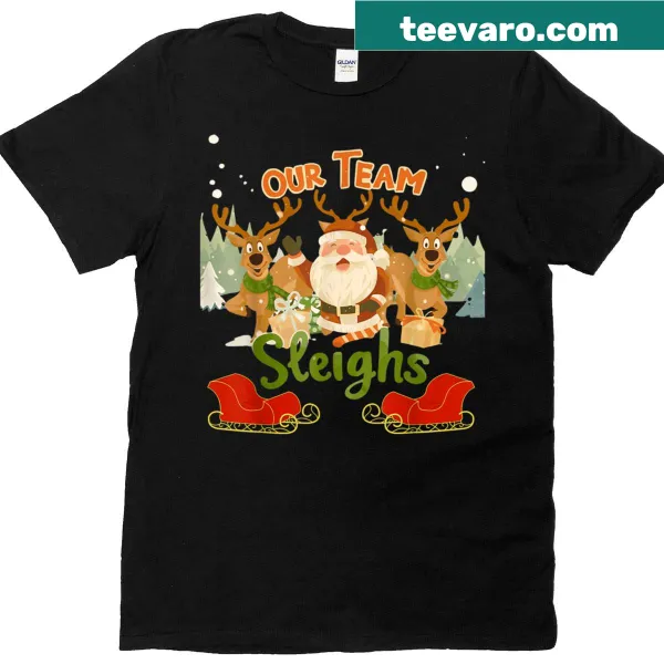 Cheerful holiday-themed T-shirt celebrating teamwork