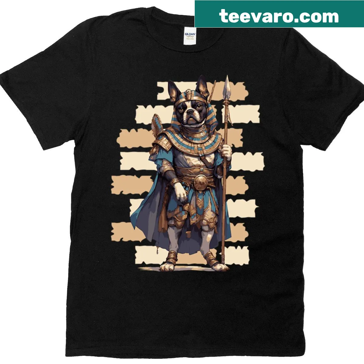 Pharaoh Bulldog graphic on a t-shirt — on a men's t-shirt