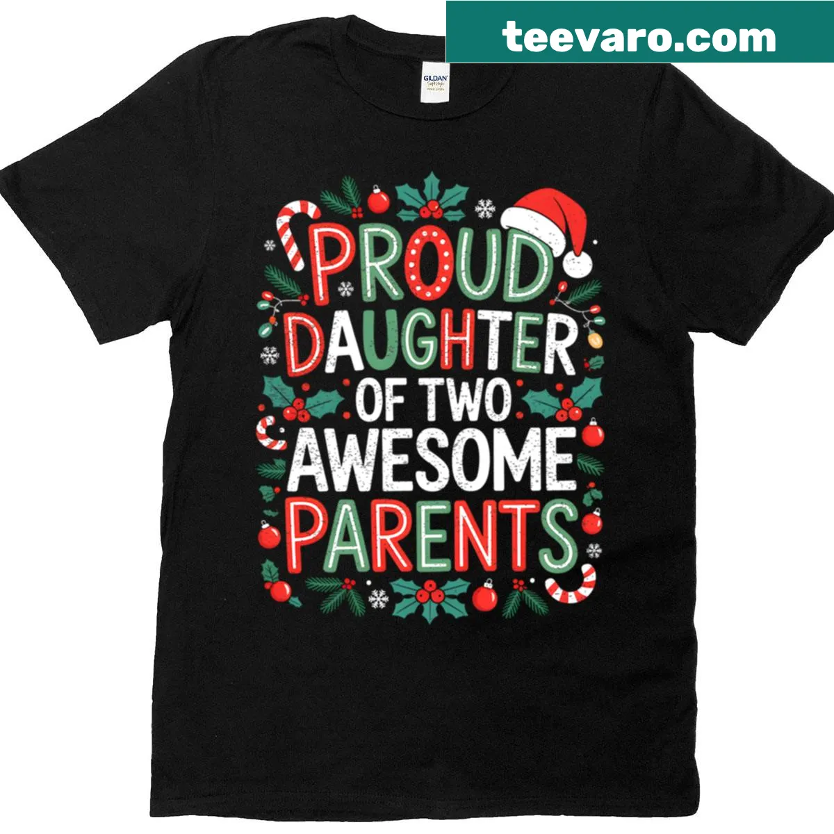 Festive Christmas design for proud daughters on T-shirt — on a men's t-shirt